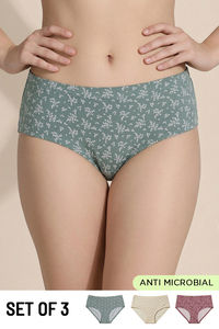 Zivame Medium Rise Full Coverage Hipster Panty (Pack of 3) -  Multicolor — thumbnail 1
